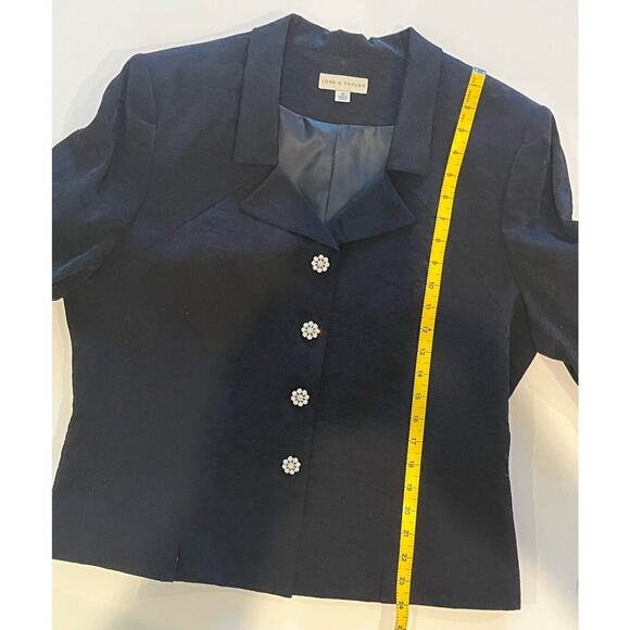 Lord&taylor Women’s Special Occasion Skirt Suit Black Size 16 Floral Stitching - Picture 12 of 16